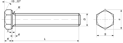 Болт М 4 х 12 DIN933  А4